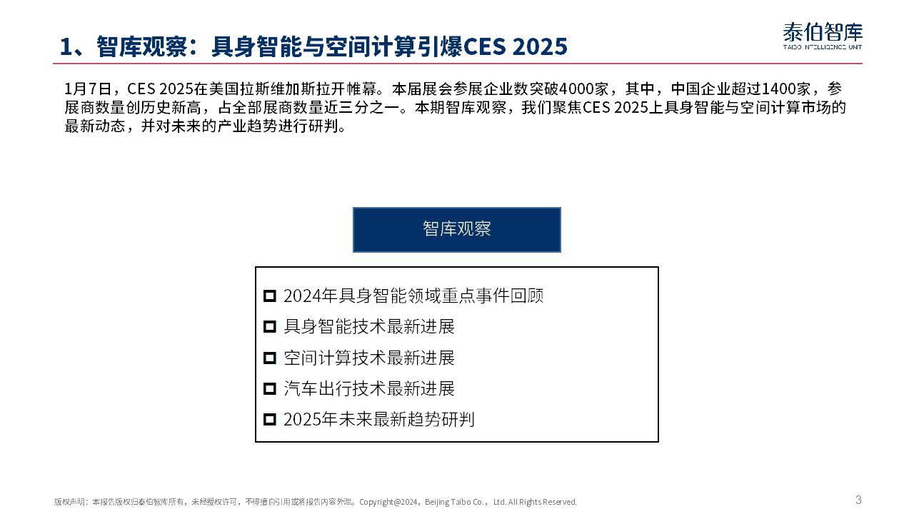 具身智能与空间计算引爆CES 2025｜《科技与产业参考》第36期