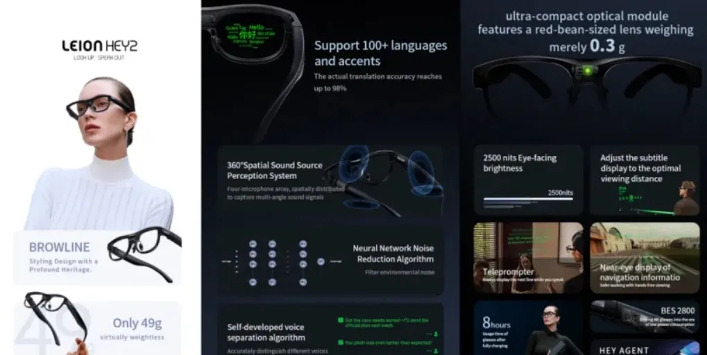 Liangliang Vision releases Leion Hey2, capable of supporting over 100 languages